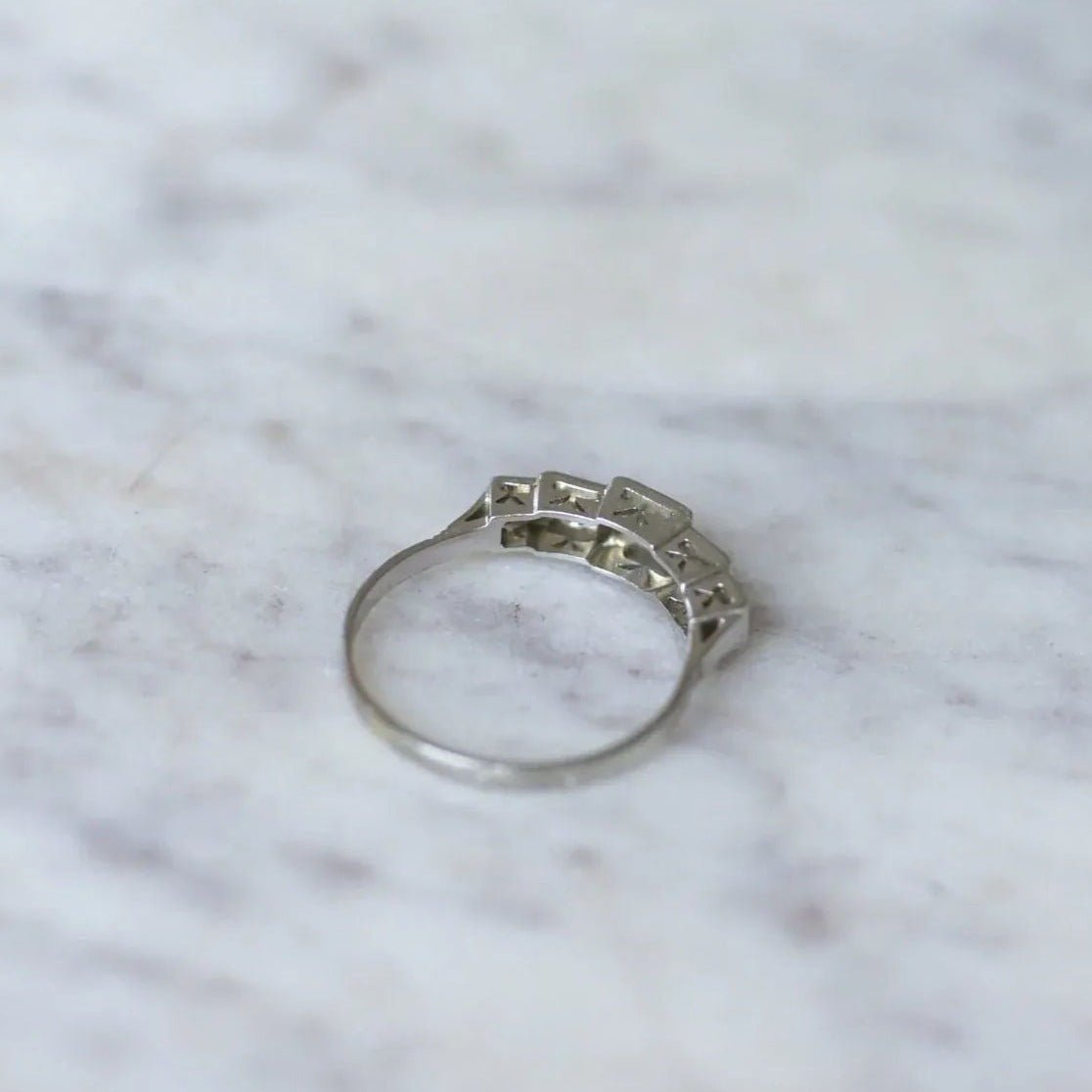 Bague Jarretière Art Déco Diamants - Castafiore