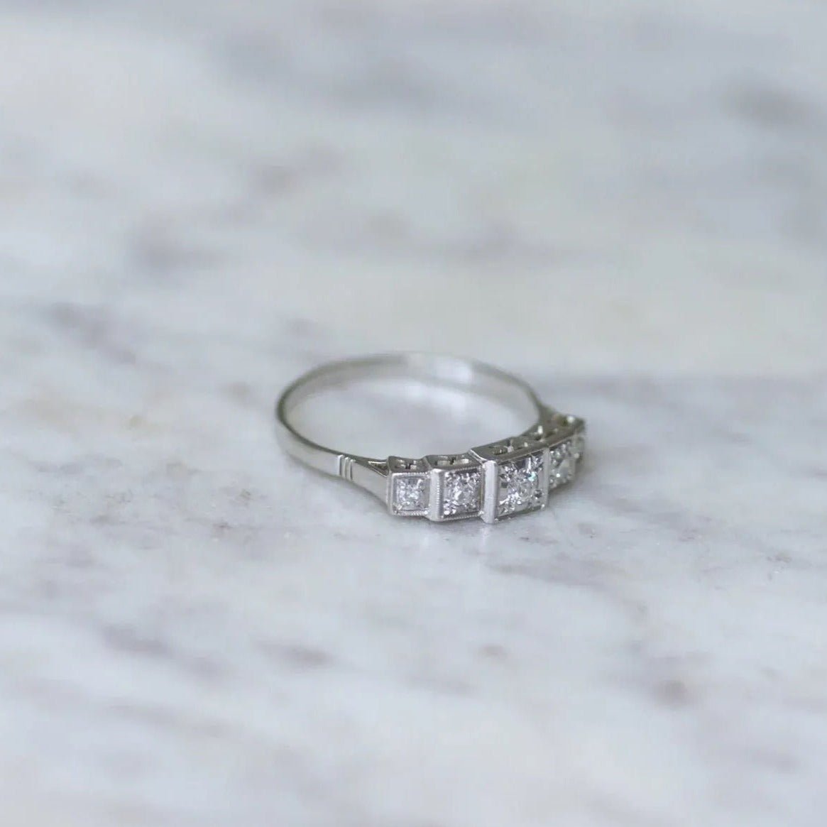 Bague Jarretière Art Déco Diamants - Castafiore