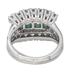 Bague Jarretière en or blanc, émeraudes et diamants - Castafiore