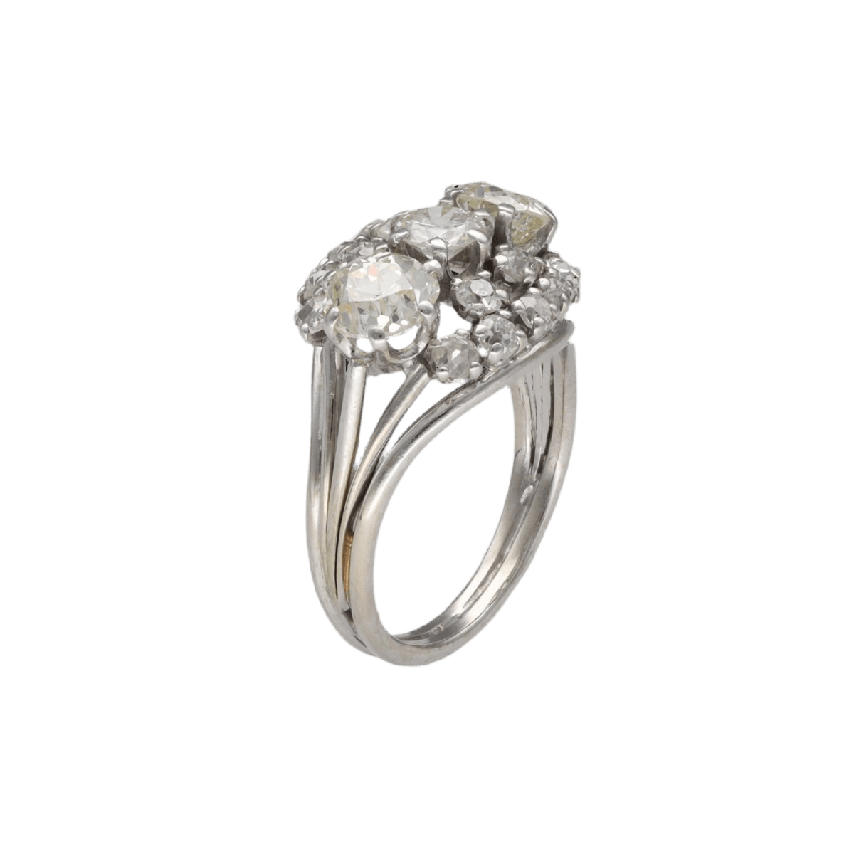 Bague Jarretière en or blanc et diamants - Castafiore