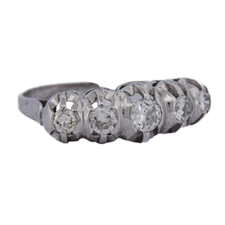 Bague Jarretière en or blanc et diamants - Castafiore