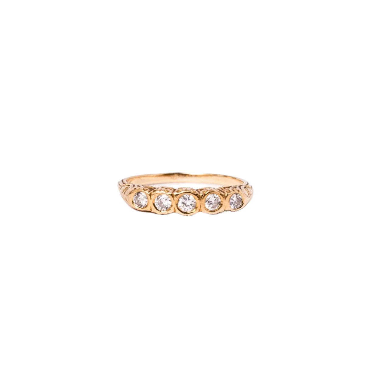 Bague Jarretière en or jaune et diamants - Castafiore