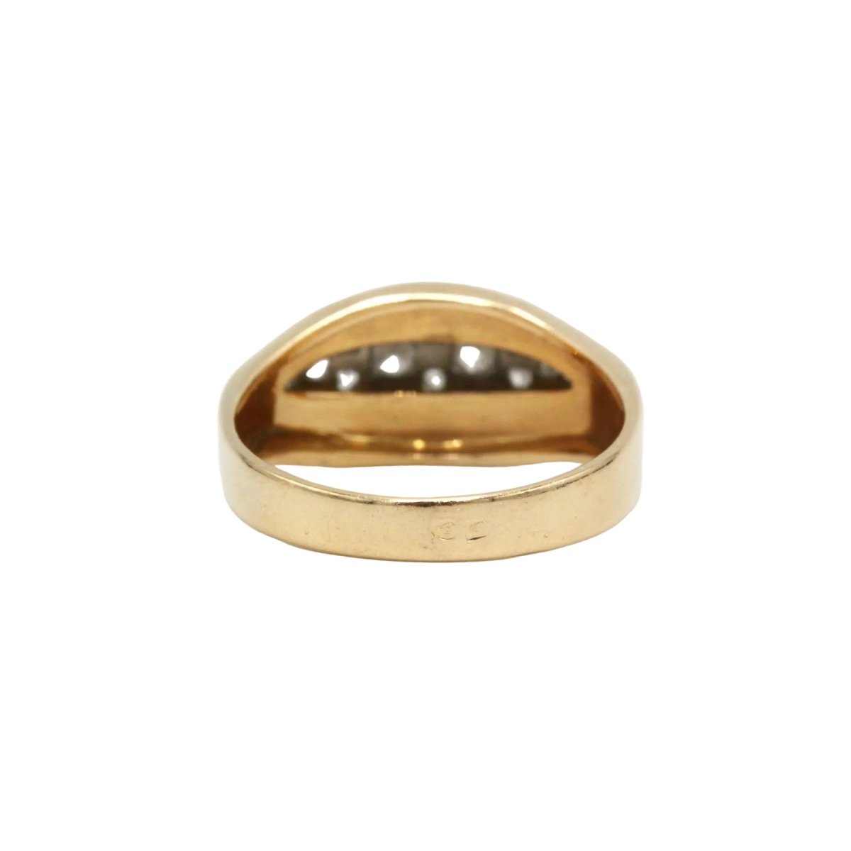 Bague Jarretière en or jaune, platine et diamants - Castafiore