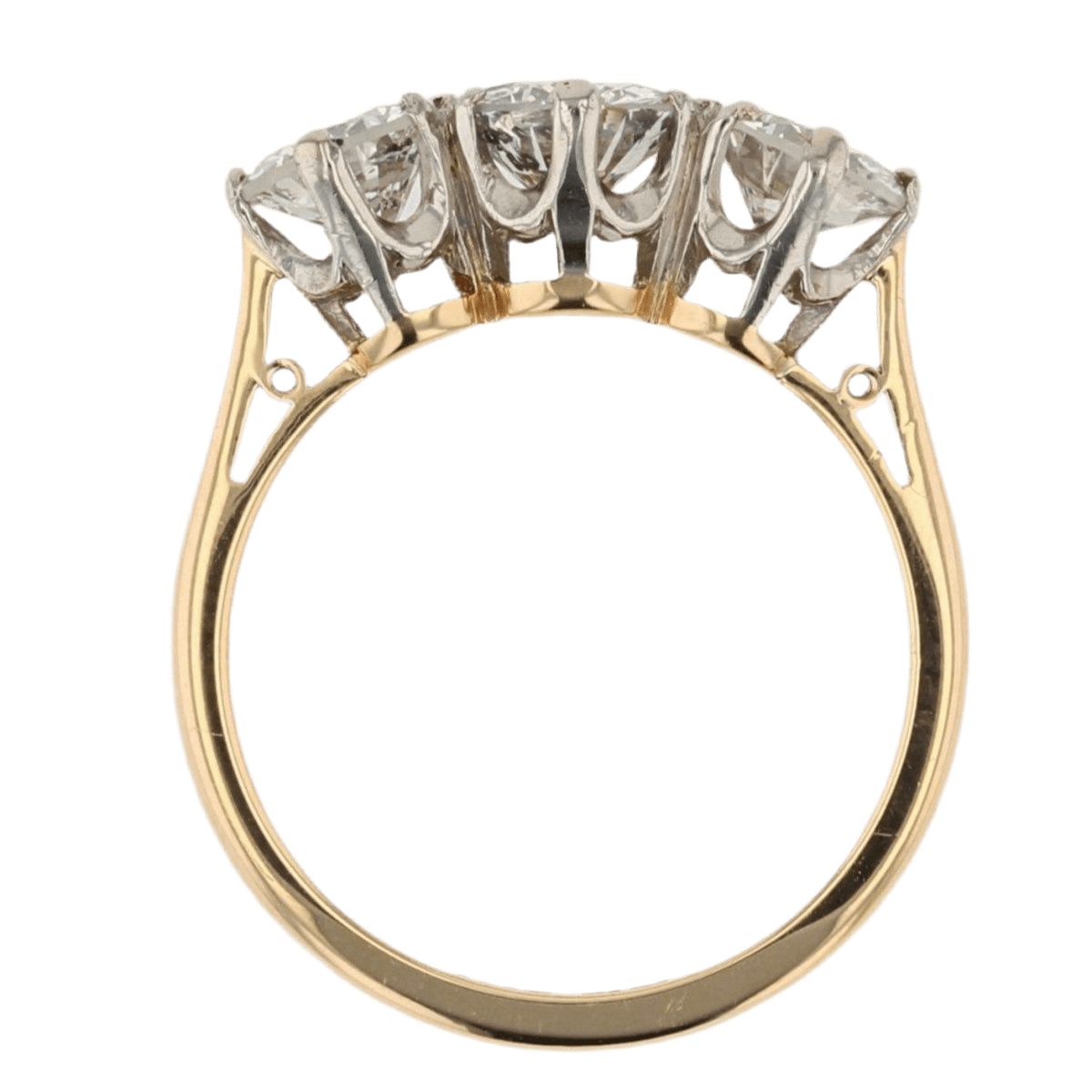 Bague Jarretière en or jaune, platine et diamants - Castafiore