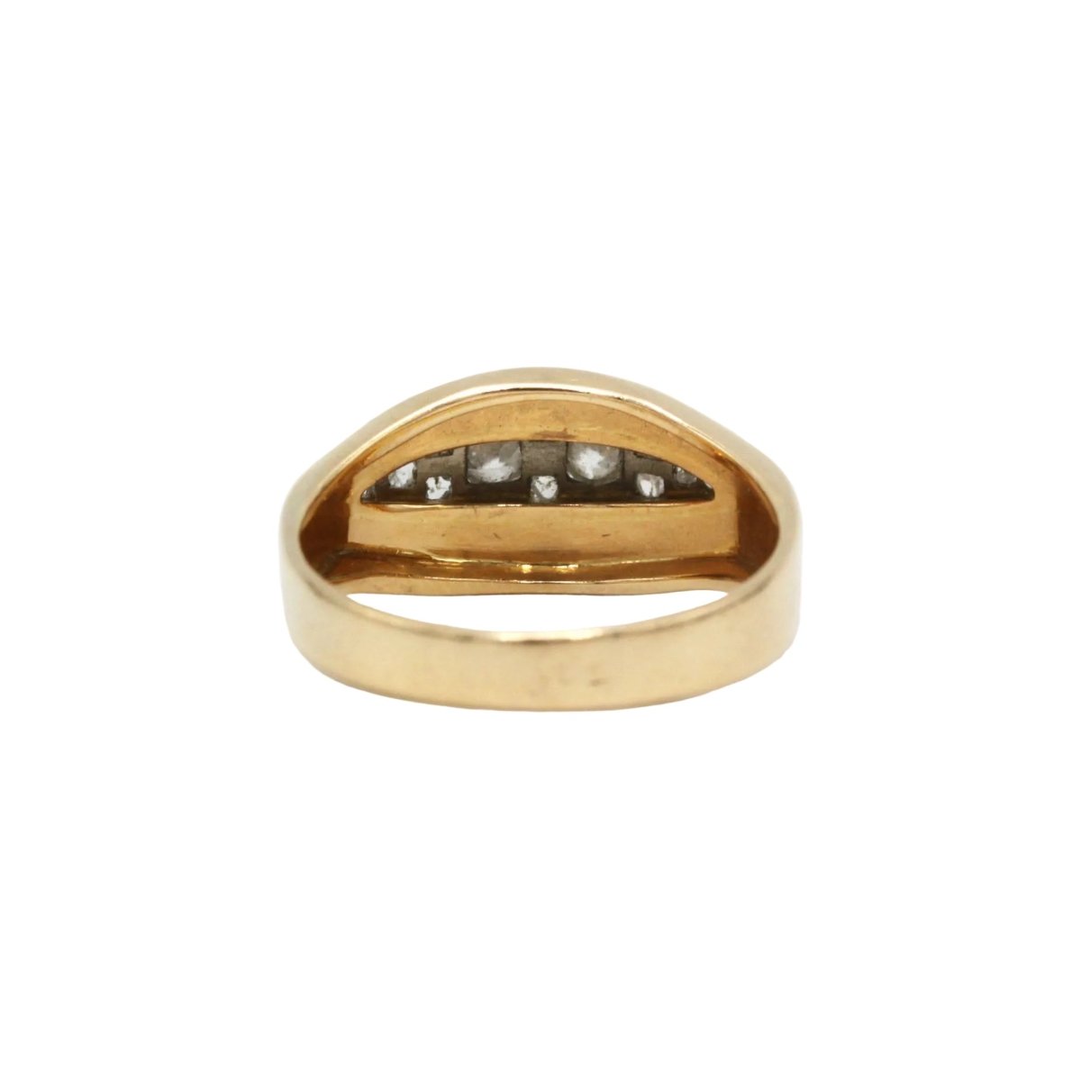 Bague Jarretière en or jaune, platine et diamants - Castafiore