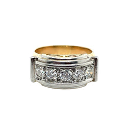 Bague Jarretière en or jaune, platine, et diamants - Castafiore