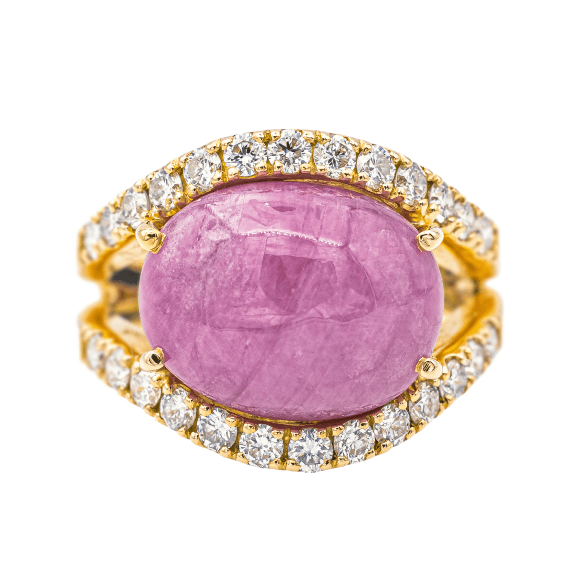 Bague Jarretière en or jaune, rubis et diamants - Castafiore