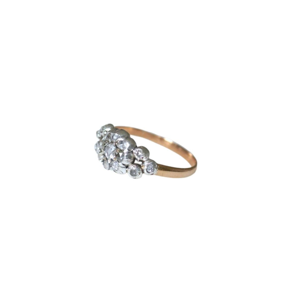 Bague Jarretière en or rose, argent et diamants - Castafiore