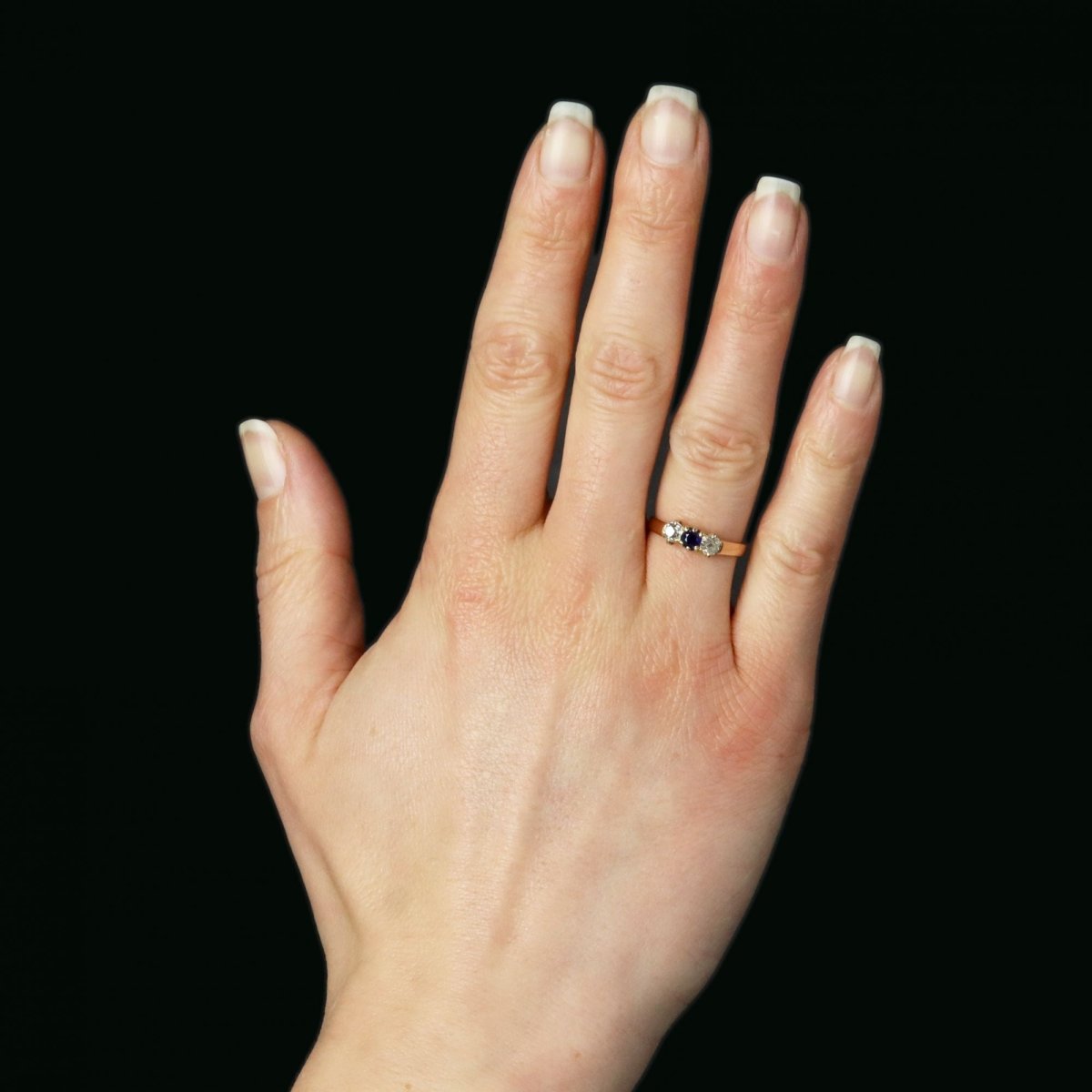 Ring old sapphire garter diamonds