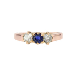 Ring old sapphire garter diamonds
