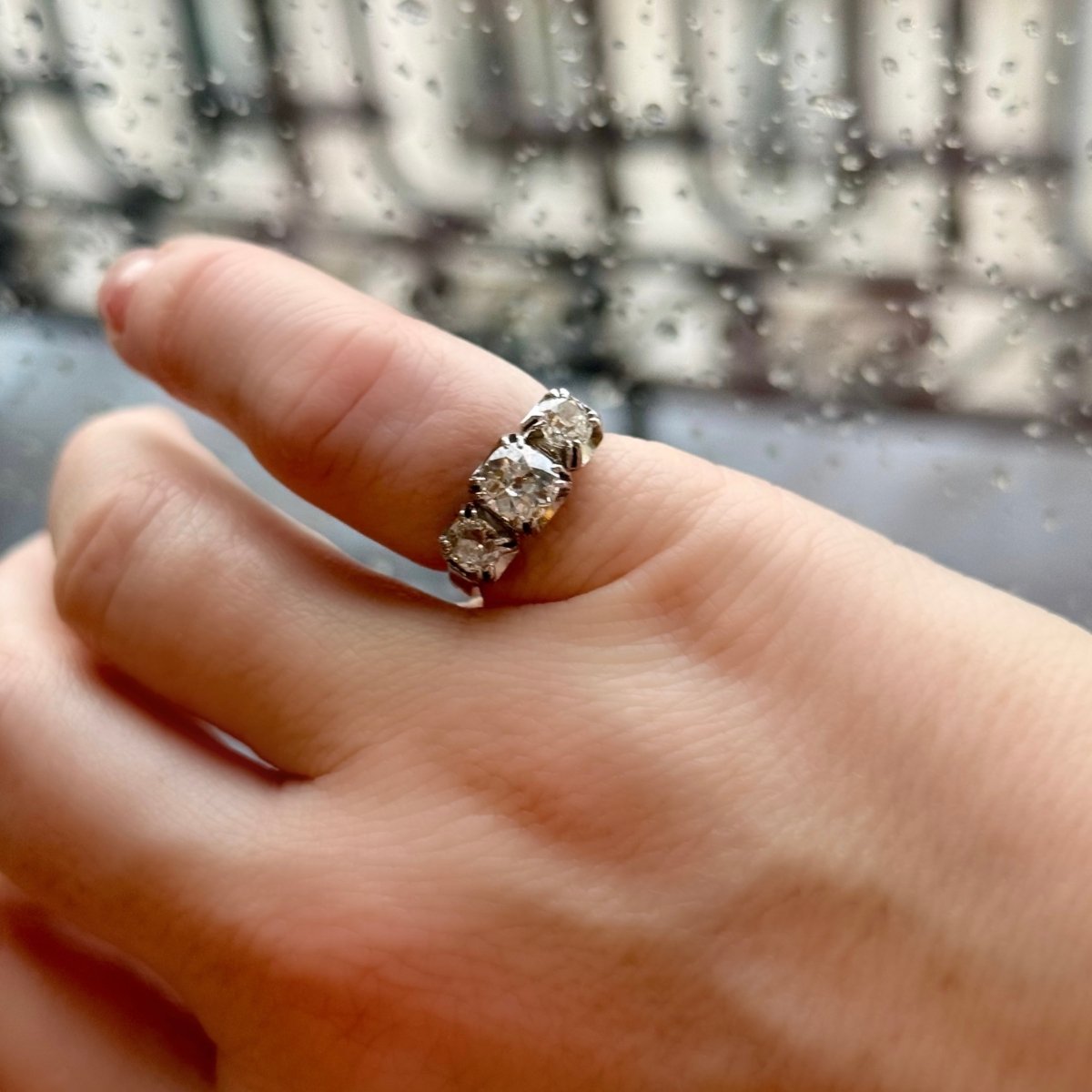 bague jarretière en platine - Castafiore