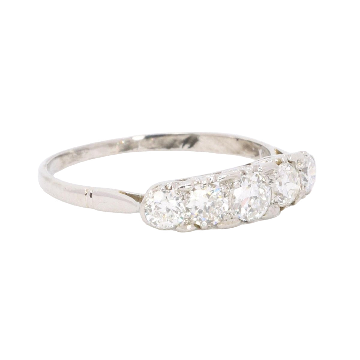 Bague Jarretière en platine et diamant - Castafiore