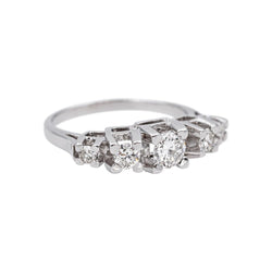 Bague Jarretière en platine et diamant - Castafiore