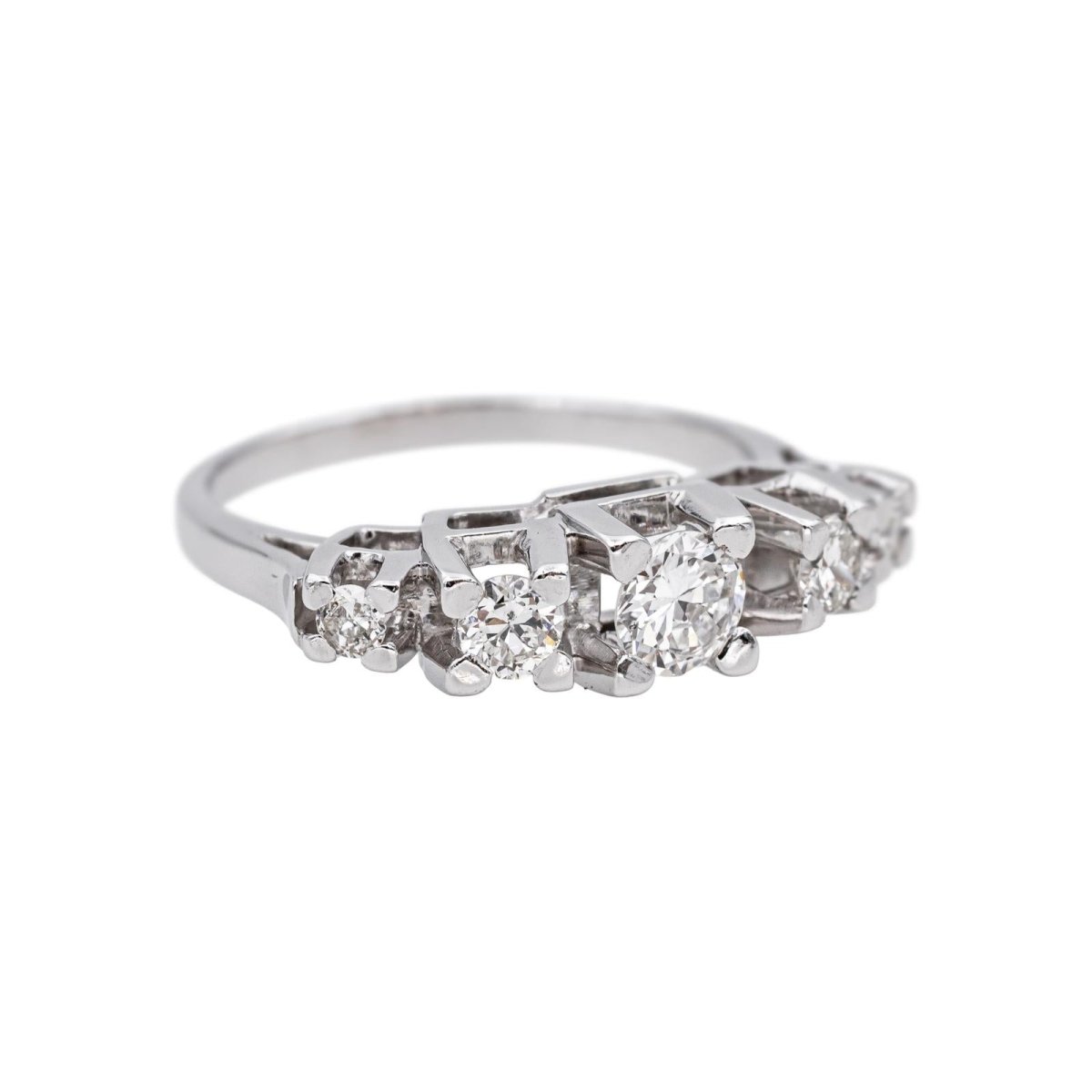 Bague Jarretière en platine et diamant - Castafiore