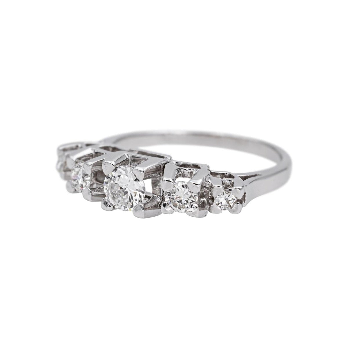 Bague Jarretière en platine et diamant - Castafiore
