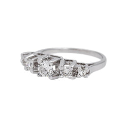 Bague Jarretière en platine et diamant - Castafiore