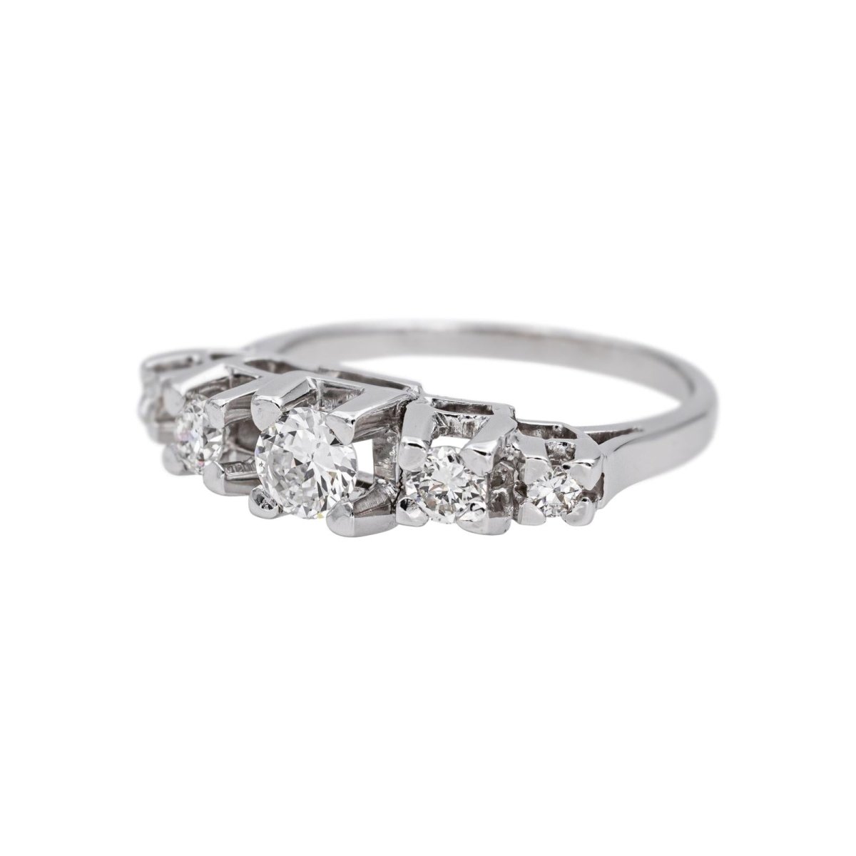 Bague Jarretière en platine et diamant - Castafiore