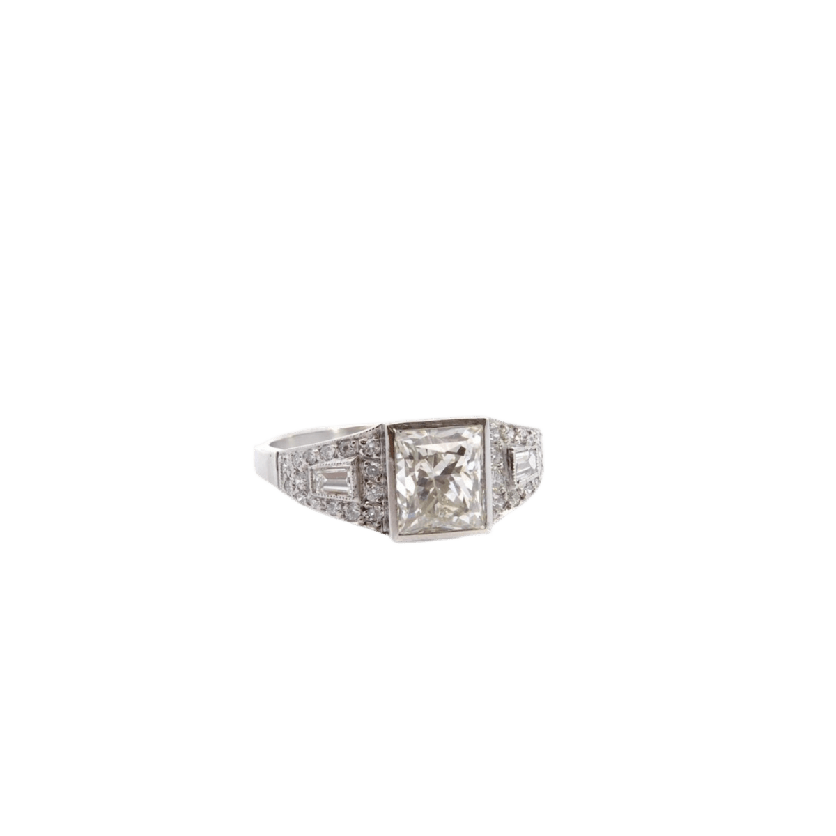 Bague Jarretière en platine et diamants - Castafiore