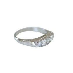 Bague Jarretière en platine et diamants - Castafiore