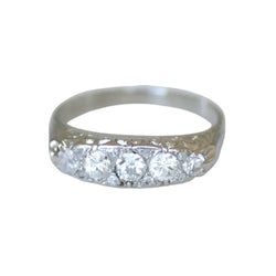 Bague Jarretière en platine et diamants - Castafiore
