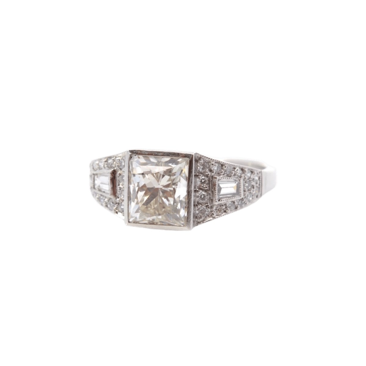 Bague Jarretière en platine et diamants - Castafiore