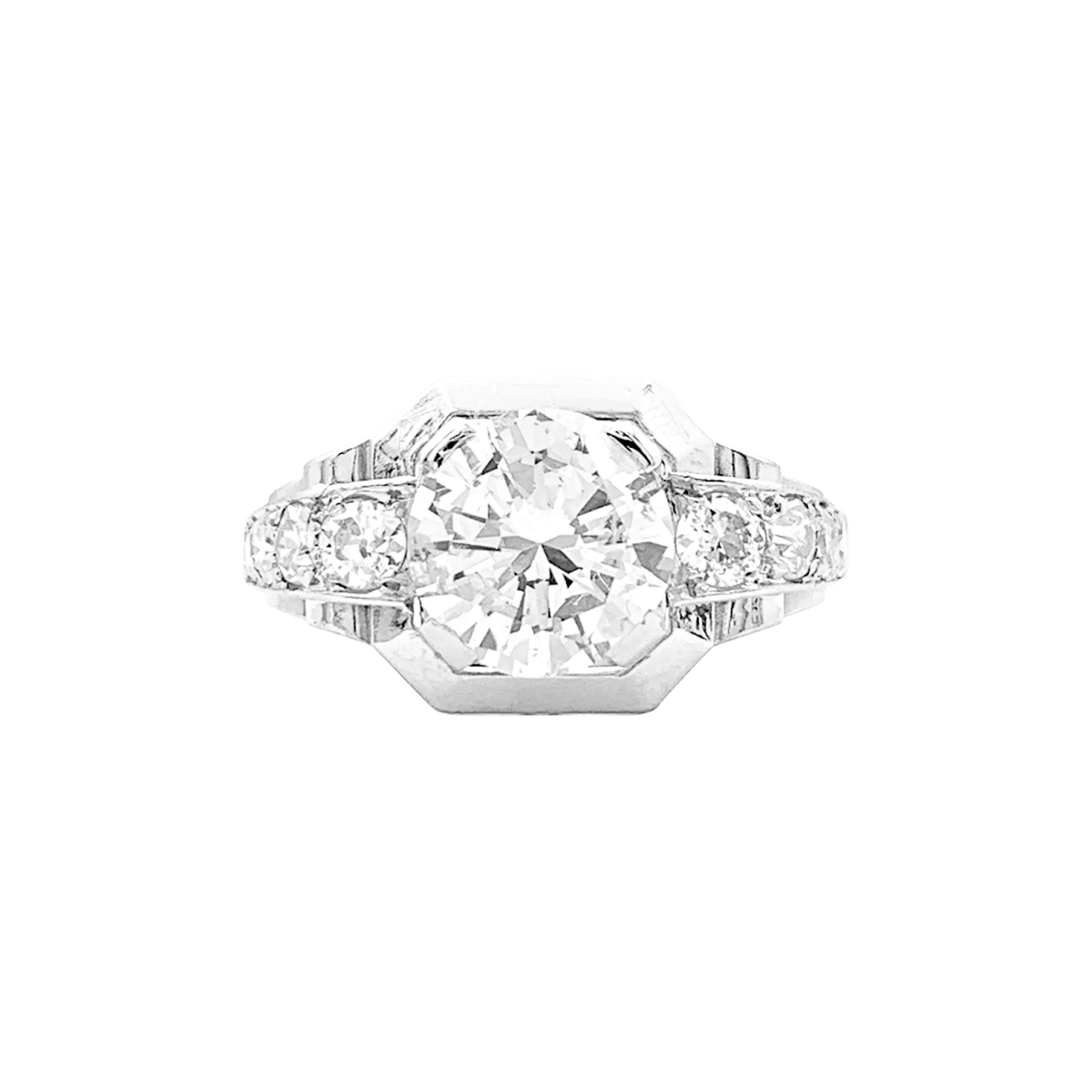 Bague Jarretière en platine et diamants - Castafiore