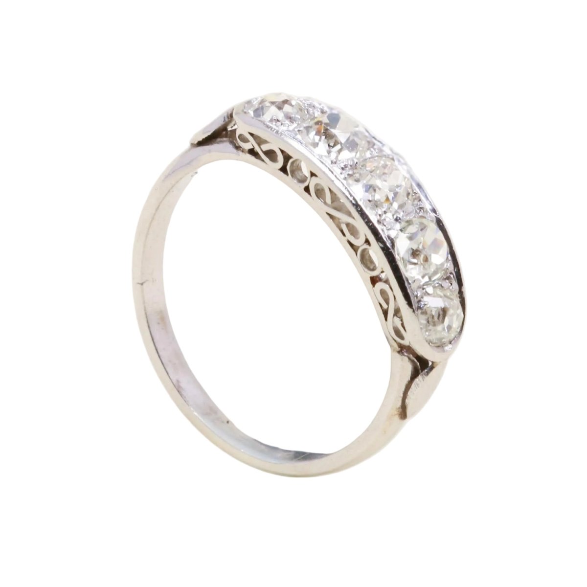 Bague Jarretière en platine et diamants - Castafiore