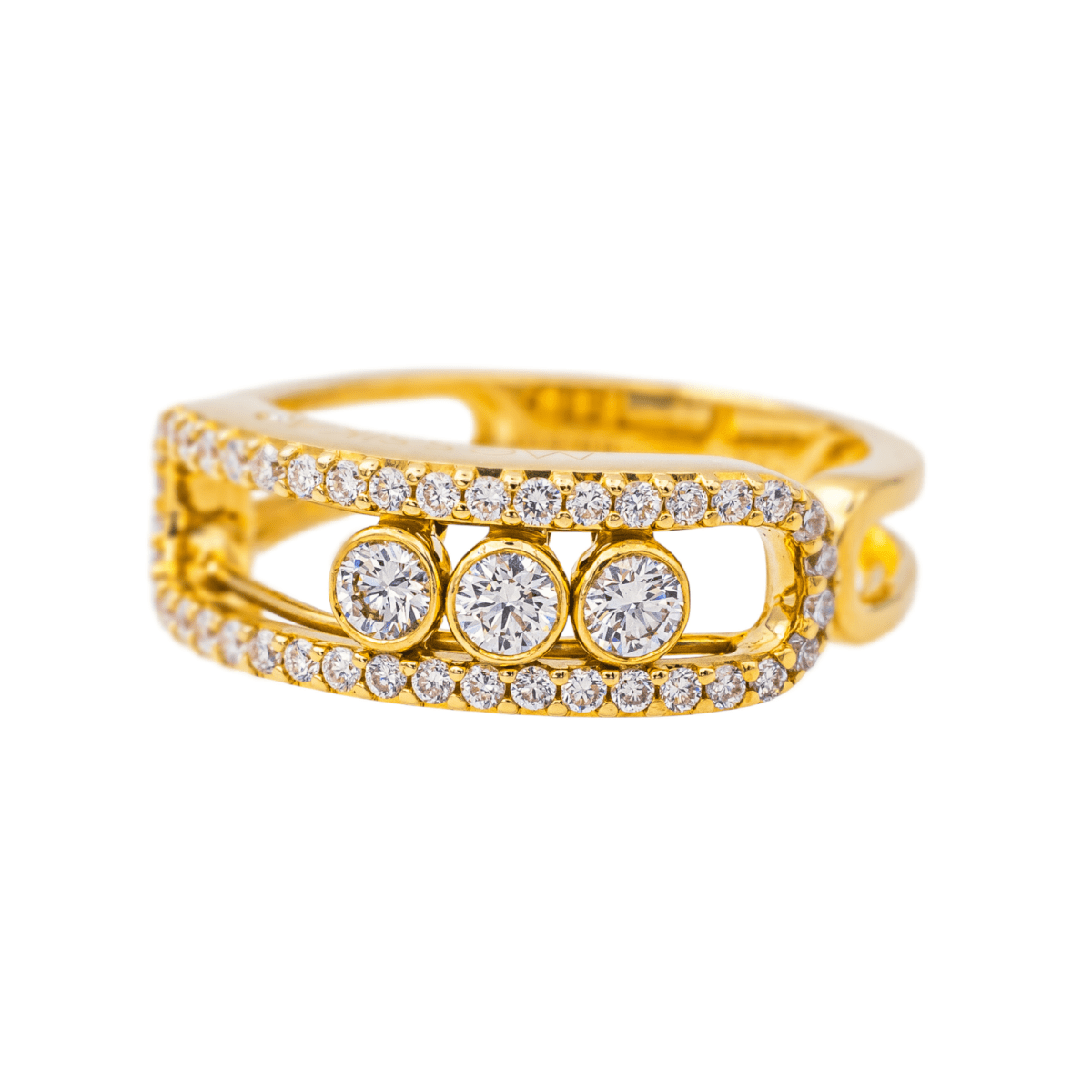 Bague Jarretière MESSIKA "Move" en or jaune et diamants - Castafiore
