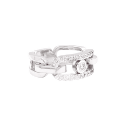 Bague Jarretière MESSIKA "Move Link" en or blanc et diamants - Castafiore