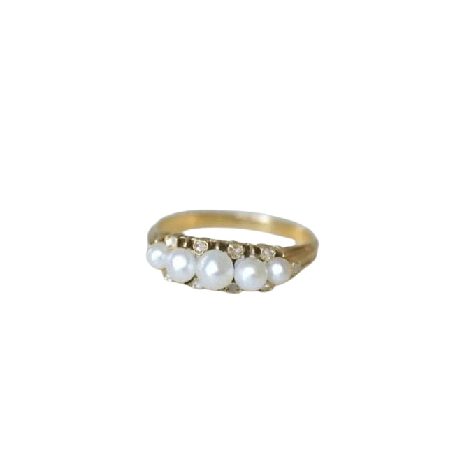 Bague jarretière perles et diamants - Castafiore
