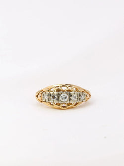 Bague jarretière vintage en or et diamants - Castafiore