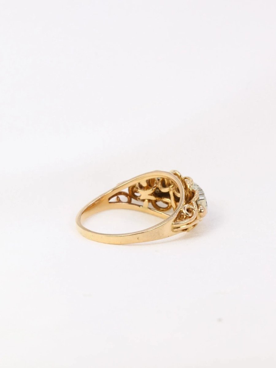 Bague jarretière vintage en or et diamants - Castafiore