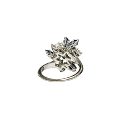 Bague JEAN ET PIERRE BELLIN en or blanc, platine, saphirs et diamants - Castafiore