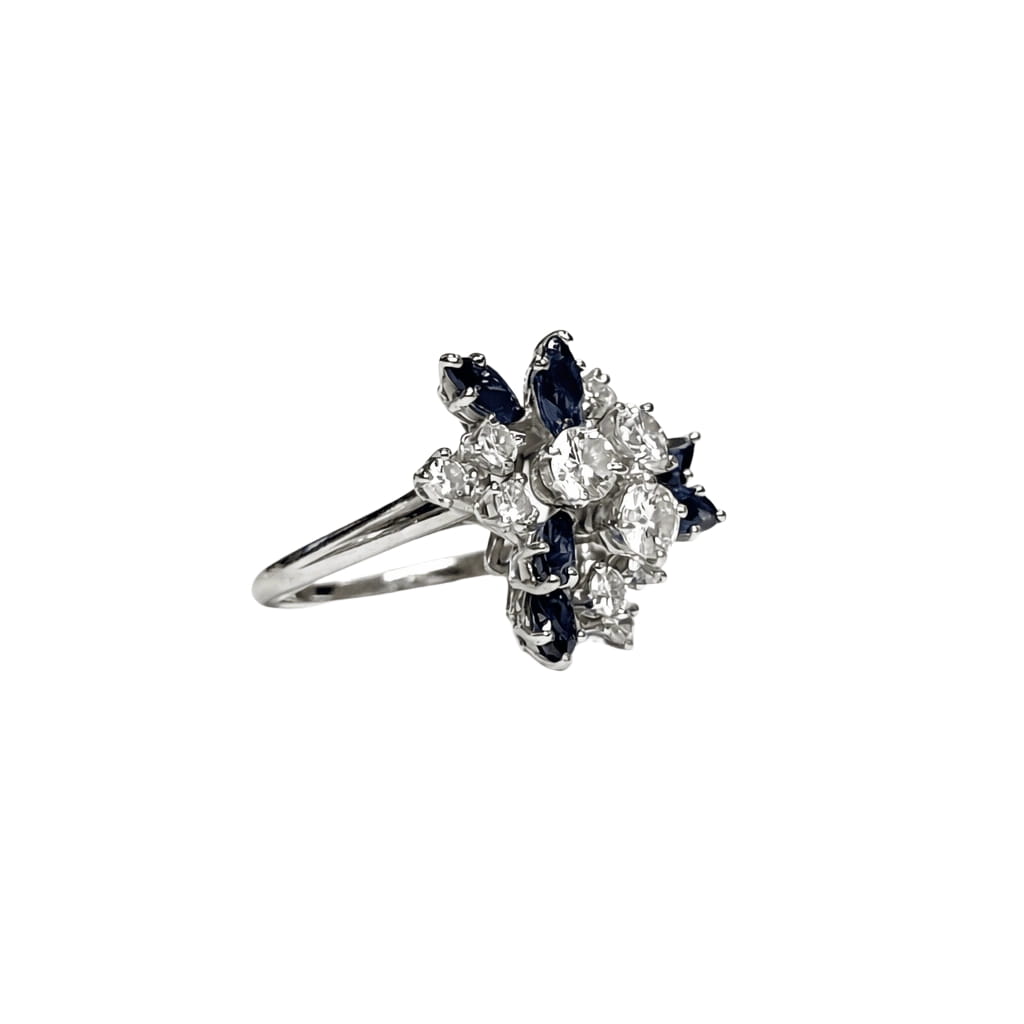 Bague JEAN ET PIERRE BELLIN en or blanc, platine, saphirs et diamants - Castafiore