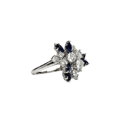 Bague JEAN ET PIERRE BELLIN en or blanc, platine, saphirs et diamants - Castafiore