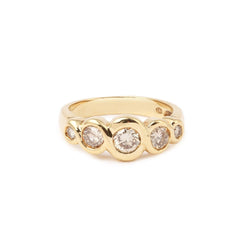 Bague Jonc 1 Carat Diamants Or Jaune 18 Carats - Castafiore