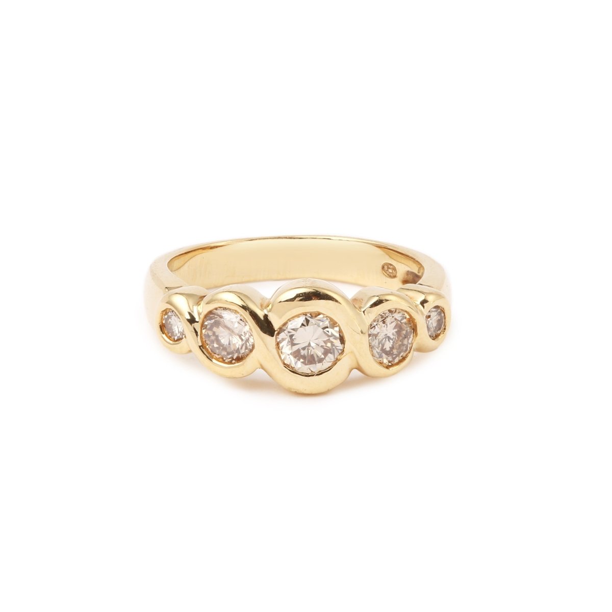 Bague Jonc 1 Carat Diamants Or Jaune 18 Carats - Castafiore