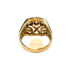 Bague Jonc ancienne en or jaune et platine avec diamants - Castafiore
