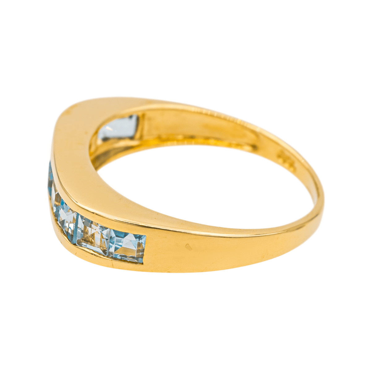 Bague Jonc BALMAIN en or jaune et topazes - Castafiore
