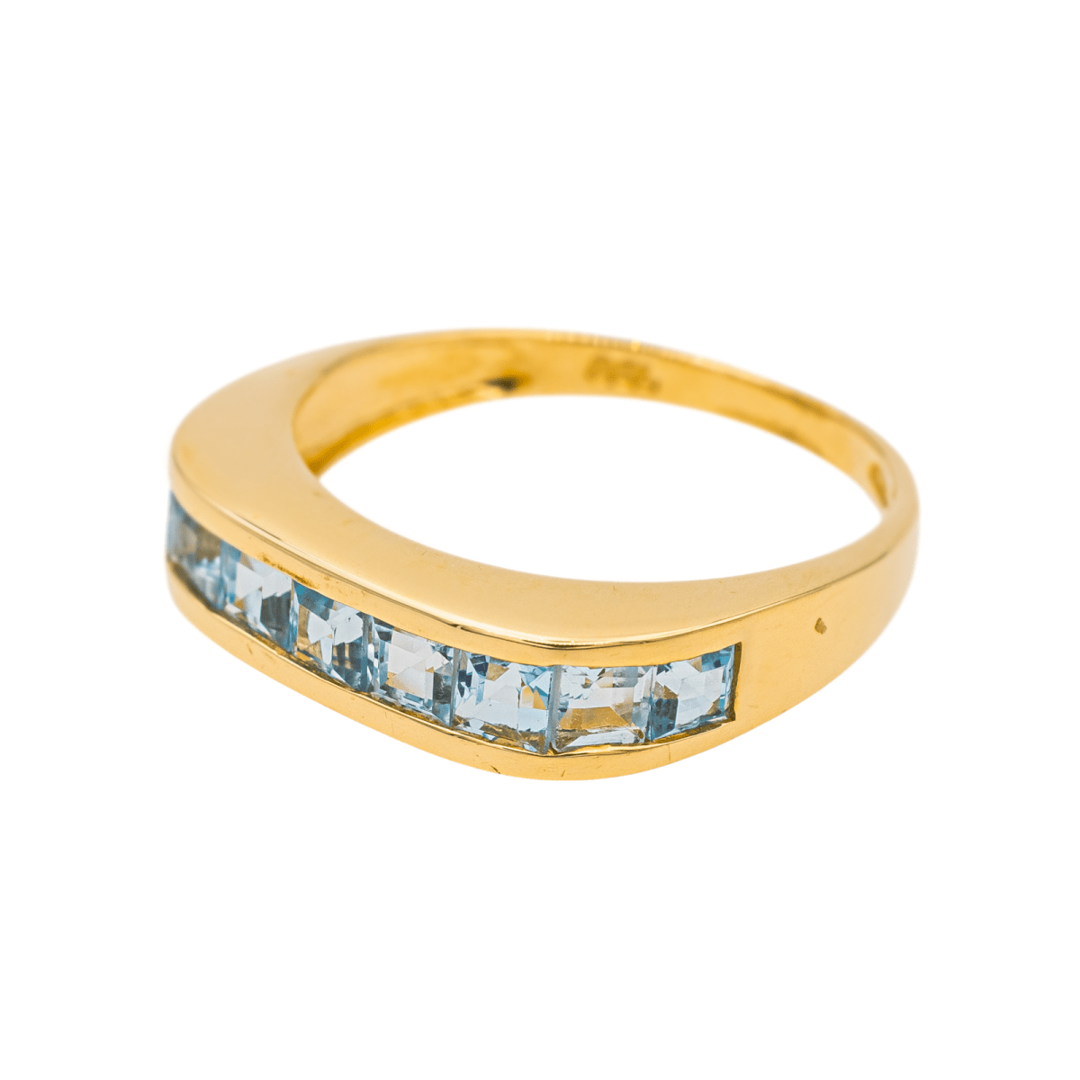 Bague Jonc BALMAIN en or jaune et topazes - Castafiore