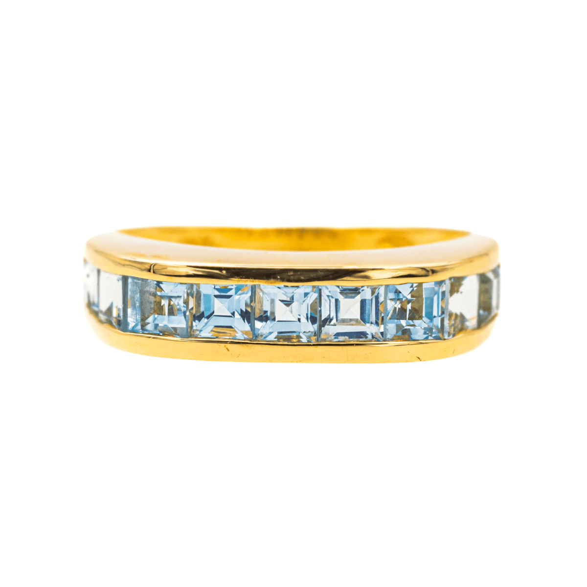 Bague Jonc BALMAIN en or jaune et topazes - Castafiore
