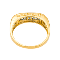 Bague Jonc BALMAIN en or jaune et topazes - Castafiore