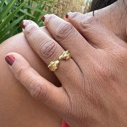 Bague Jonc béliers en or jaune - Castafiore