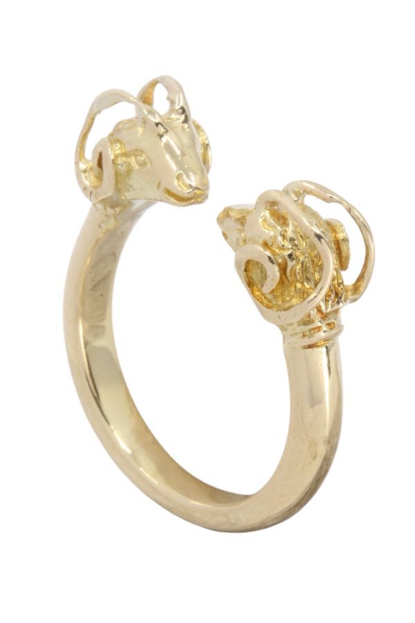Bague Jonc béliers en or jaune - Castafiore