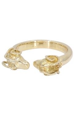 Bague Jonc béliers en or jaune - Castafiore