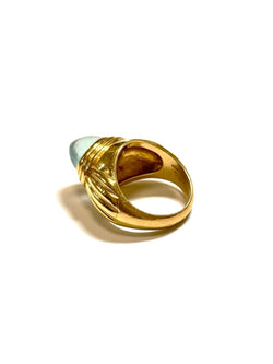 Bague Jonc BOUCHERON "Jaïpur" en or jaune et aigue - marine - Castafiore