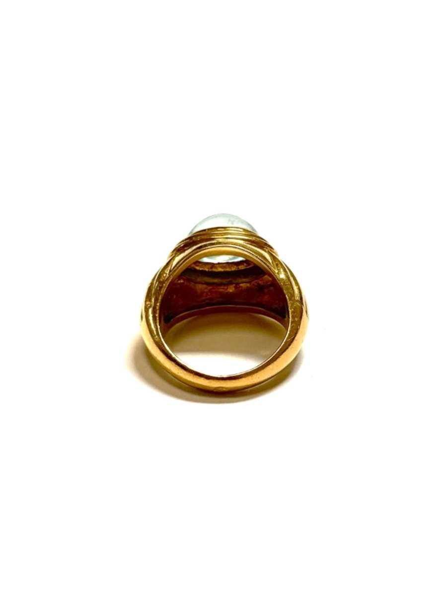 Bague Jonc BOUCHERON "Jaïpur" en or jaune et aigue - marine - Castafiore