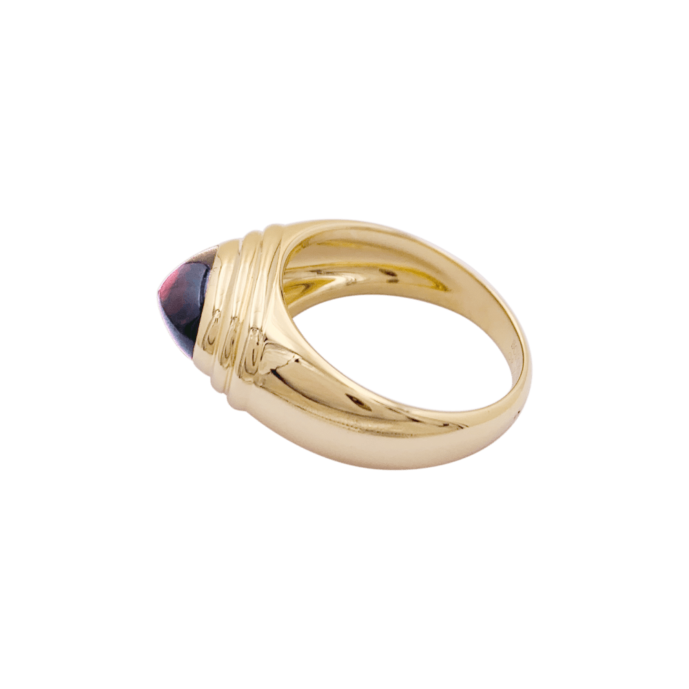 Bague Jonc BOUCHERON "Jaïpur" en or jaune et grenat - Castafiore
