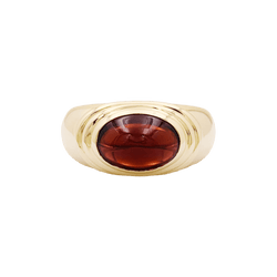 Bague Jonc BOUCHERON "Jaïpur" en or jaune et grenat - Castafiore