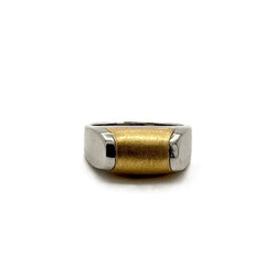 Bague Jonc BULGARI "Tronchetto" en or jaune et or blanc - Castafiore
